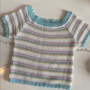 NWOT Striped Kids Top with Blue Accents